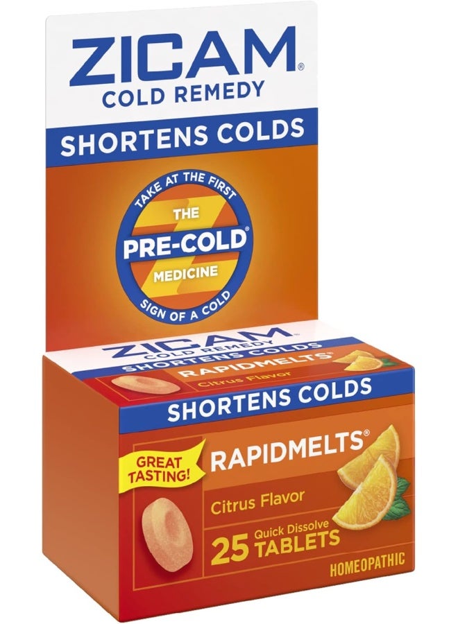 Zicam Cold Remedy Rapidmelts, Citrus Flavor, 25 Count (Pack of 1) - Image 4